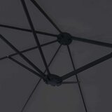 vidaXL Dvojni senčnik z LED diodami črn 449x245 cm | Shoptok.si
