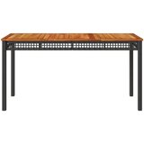  Vrtni stol crni 140 x 80 x 75 cm od poliratana i drva bagrema | shoptok.hr
