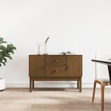 vidaXL Komoda medeno rjava 110x40x78 cm trdna borovina Cene