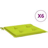  Jastuci za vrtne stolice 6 kom zeleni 40x40x4 cm od tkanine | shoptok.hr