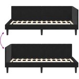  Kutni okvir kreveta s uzglavljem Crna 90 cm x 200 cm Baršun | shoptok.hr