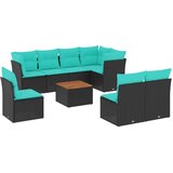  Vrtna sedežna garnitura 9-delna z blazinami črn poli ratan, (21093163) | Shoptok.si