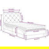  Krevet s madracem svjetlosivi 90x190 cm baršunasti | shoptok.hr