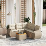  6-dijelni set vrtnih sofa s jastucima bež od poliratana | shoptok.hr