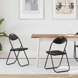  Zložljiva stolica 2 pcs Črna 48 x 43,5 x 81 cm Umjetno usnje, (5000296816) | Shoptok.si