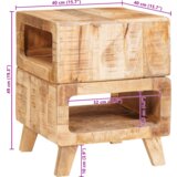 vidaXL Konec mize s polico Rjava 40 x 40 x 49 cm trden mangov les | Shoptok.si