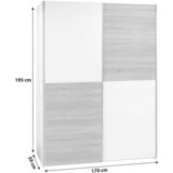 P & B Omara Z Drsnimi Vrati Time, Bela, Barva Hrasta | Shoptok.si