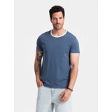 Ombre Men's T-shirt with raw finish - dark blue | Shoptok.si