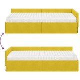  Kotni okvir postelje z matrico Drugo 2 pcs Rumena Žamet, (5000123342) | Shoptok.si