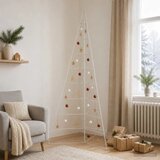  Metalna božićna jelka KUOPIO 210 cm Čelik Bijela - 210 cm Bijela bez LED svjetala | shoptok.hr