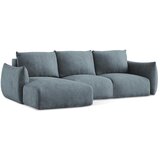 Makamii Plava sklopiva kutna garnitura od šenila (s lijevim kutom/s ležaljkom) Leila – | shoptok.hr