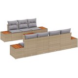  Set od 8 dijelova sofasa za vrt s jastučićima bež poli ratan akacija | shoptok.hr