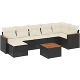  8-dijelni set vrtnih sofa od poliratana s jastucima crni | shoptok.hr