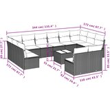  13-dijelni set vrtnih sofa s jastucima poliratan crni | shoptok.hr