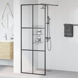 Pregrada za tuširanje s prozirnim staklom ESG 80 x 195 cm crna | shoptok.hr