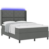 vidaXL vzmetnica s posteljo in LED osvetlitvijo v temno sivi barvi, 140x200 cm tkanina | Shoptok.si