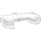  10-dijelni set vrtnih sofa s jastucima crni od poliratana | shoptok.hr
