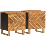 Maison Chic Dvo delni komplet Nočne omarice - Nočne mize rjava in črna cm trden mangov les, (21689968) | Shoptok.si