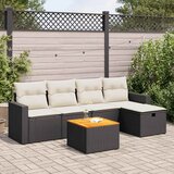 vidaXL 6-dijelni set vrtnih sofa s jastucima crni od poliratana | shoptok.hr