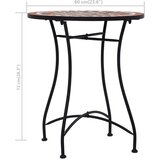 Bistro stolić s mozaikom smeđi 60 cm keramički | Eponuda.ba