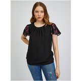 Orsay Black Womens Patterned T-Shirt - Women Cene