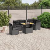 vidaXL 7-dijelni set vrtnih sofa od poliratana s jastucima crni | shoptok.hr