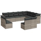 Maison Chic Seti vrtnega pohištva - Vrtna garnitura - Vrtni pohištvo set 12-delna z blazinami siva poli ratan, (21811082) | Shoptok.si