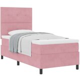 Box Spring postelja z vzmetnico roza 100x200 cm iz žameta, (22051180) | Shoptok.si