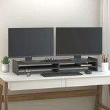  Stalak za monitor sivi 100x27x15 cm od masivne borovine | shoptok.hr