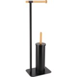 Tendance držač toaletnog papira i wc četke, bambus/metal, crni | Eponuda.ba
