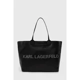 Karl Lagerfeld Usnjena torbica črna barva, 245W3087