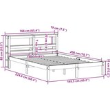  Okvir kreveta s uzglavljem voštano smeđi 160x200 cm od borovine | shoptok.hr