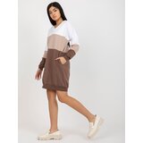 RUE PARIS Dress-RV-SK-8382.31-white-brown | shoptok.hr