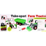 Traktor za sastavljanje za djecu, sa prikolicom i korpom - zeleni | Shoptok.si