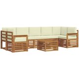  Set vanjskih sofa 8 pcs Prirodna i krem Čvrsto drvo akacije | Eponuda.com