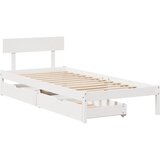 vidaXL Posteljni okvir s predali bel 90x190 cm trdna borovina, (21304324) Cene