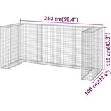 vidaXL Gabionski zid za kante od pocinčanog čelika 250 x 100 x 110 cm | shoptok.hr