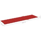 vidaXL Jastuk za ležaljku crveni 200 x 50 x 3 cm od tkanine Oxford | shoptok.hr