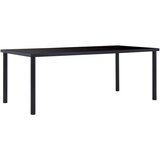  Blagovaonski stol crni 200 x 100 x 75 cm od kaljenog stakla | shoptok.hr