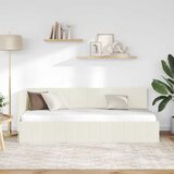  Kutni okvir kreveta s uzglavljem Krema 80 cm x 200 cm Baršun | shoptok.hr