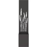 vidaXL Vrtno korito z dekorativno ploščo Črna 32 x 140 cm Mnogi jeklo | Shoptok.si