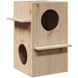 vidaXL Mačja hiška 43x43x60 cm trdna borovina | Shoptok.si