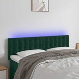  LED uzglavlje tamnozeleno 144x5x78/88 cm baršunasto | shoptok.hr