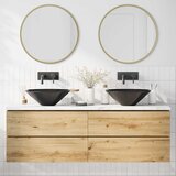  Umivaonici 2 kom. Sjajno crni Ø42x14 cm Keramički | shoptok.hr