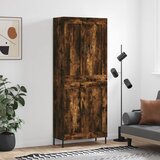 vidaXL Visoka komoda dimljen hrast 69,5x34x180 cm inženirski les | Shoptok.si