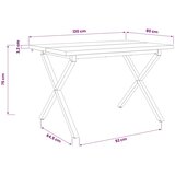  Stol za blagovanje s prirodnim rubom 120 x 80 x 75 cm - Prirodna i crna 120 x 80 x 75 cm Živi rub | shoptok.hr