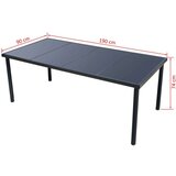  Zunanja jedilna garnitura 9-delna jeklo črna | Shoptok.si