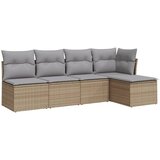  5-dijelni vrtni set sofa s jastucima bež od poliratana | shoptok.hr