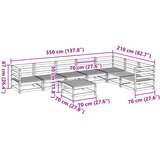  8-dijelni set vrtnih sofa voštano smeđi od masivne borovine | shoptok.hr