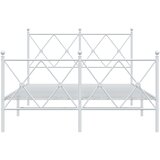  Metalni okvir kreveta uzglavlje i podnožje bijeli 120x200 cm | shoptok.hr